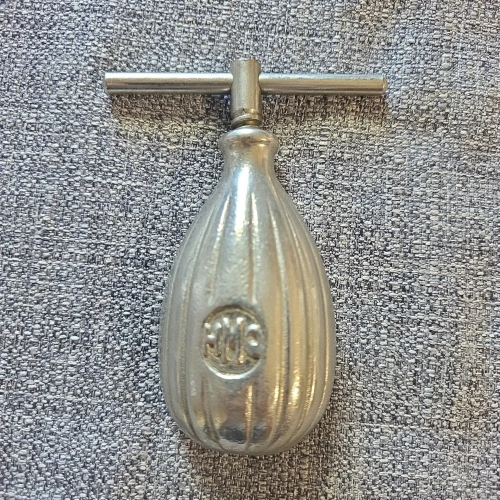 HMQ Henry Quackenbush Vtg 1940's Nickel Nutcracker Metal Screw Handle EUC